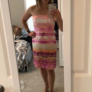 Strapless silk dress